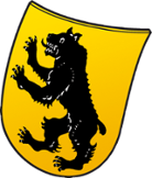 LogoWappen der Stadt Grafing b.München; In Gold ein steigender schwarzer Bär.